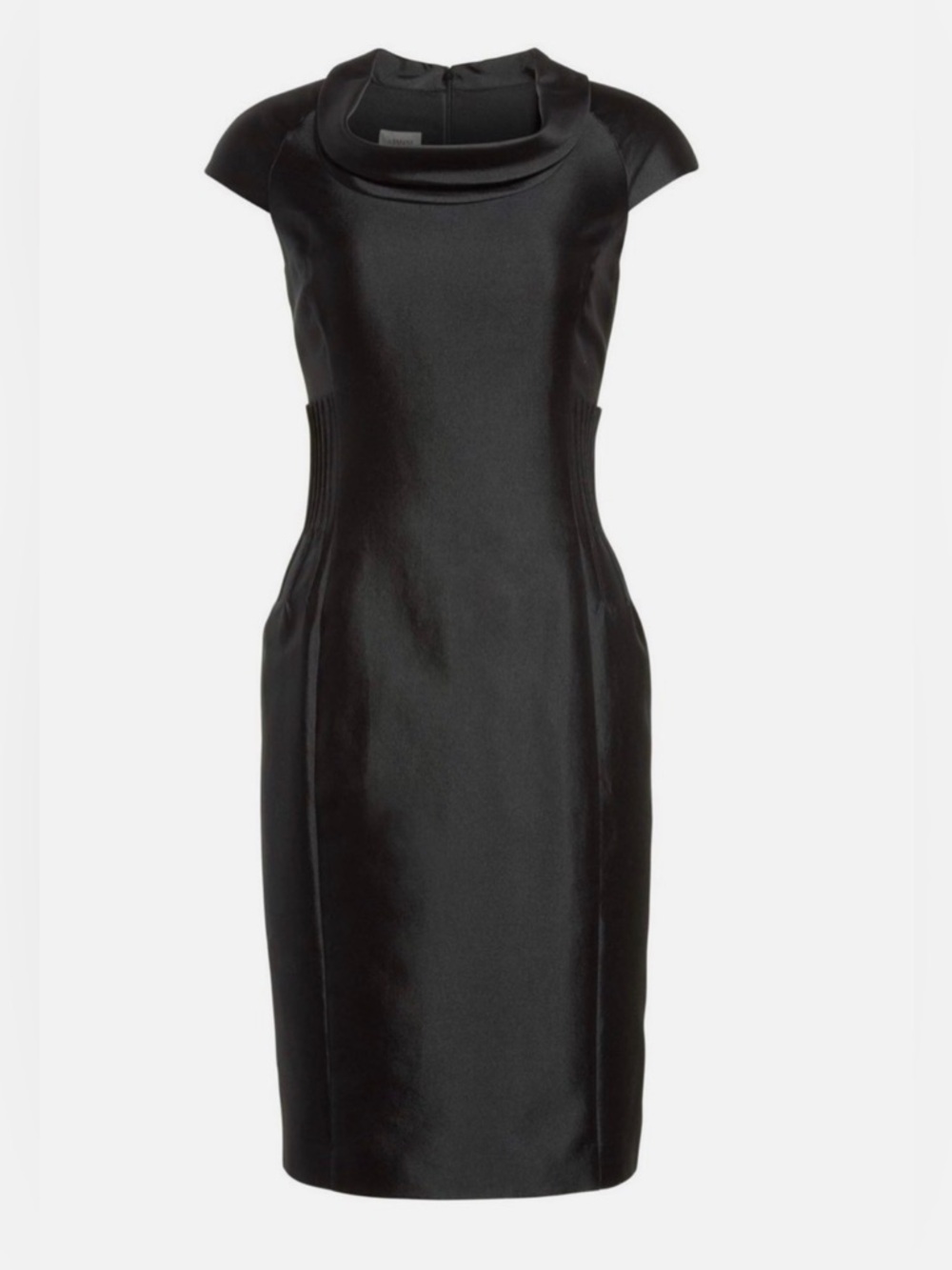 NEW Armani Collezioni SILVER Silk /Cotton Cap-Sleeve Sheath Dress